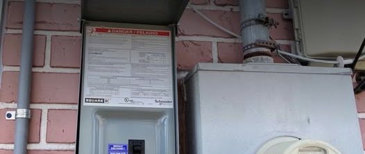 New disconnect and meter on the exterior wall