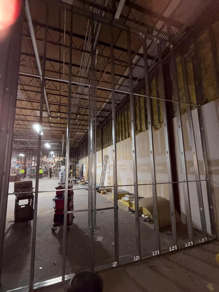 Conduit runs above the framing