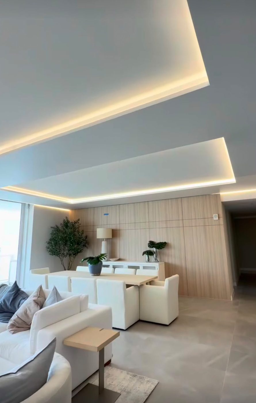 Backlit perimeter ceiling